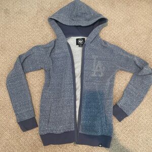 47 Kids Heathered Blue Zip-Up Hoodie